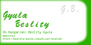 gyula beslity business card